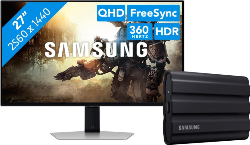 Samsung LS27DG602SUXEN Odyssey G6 OLED + Samsung T7 Shield 1