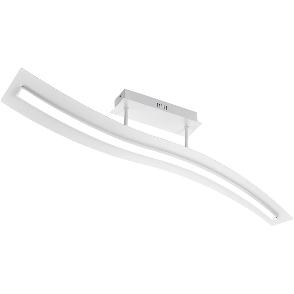 LED Plafondlamp - Plafondverlichting - Trion Salerna - 24W - Natuurlijk Wit 4000K - Dimbaar - Rechthoek - Mat Wit - Aluminium