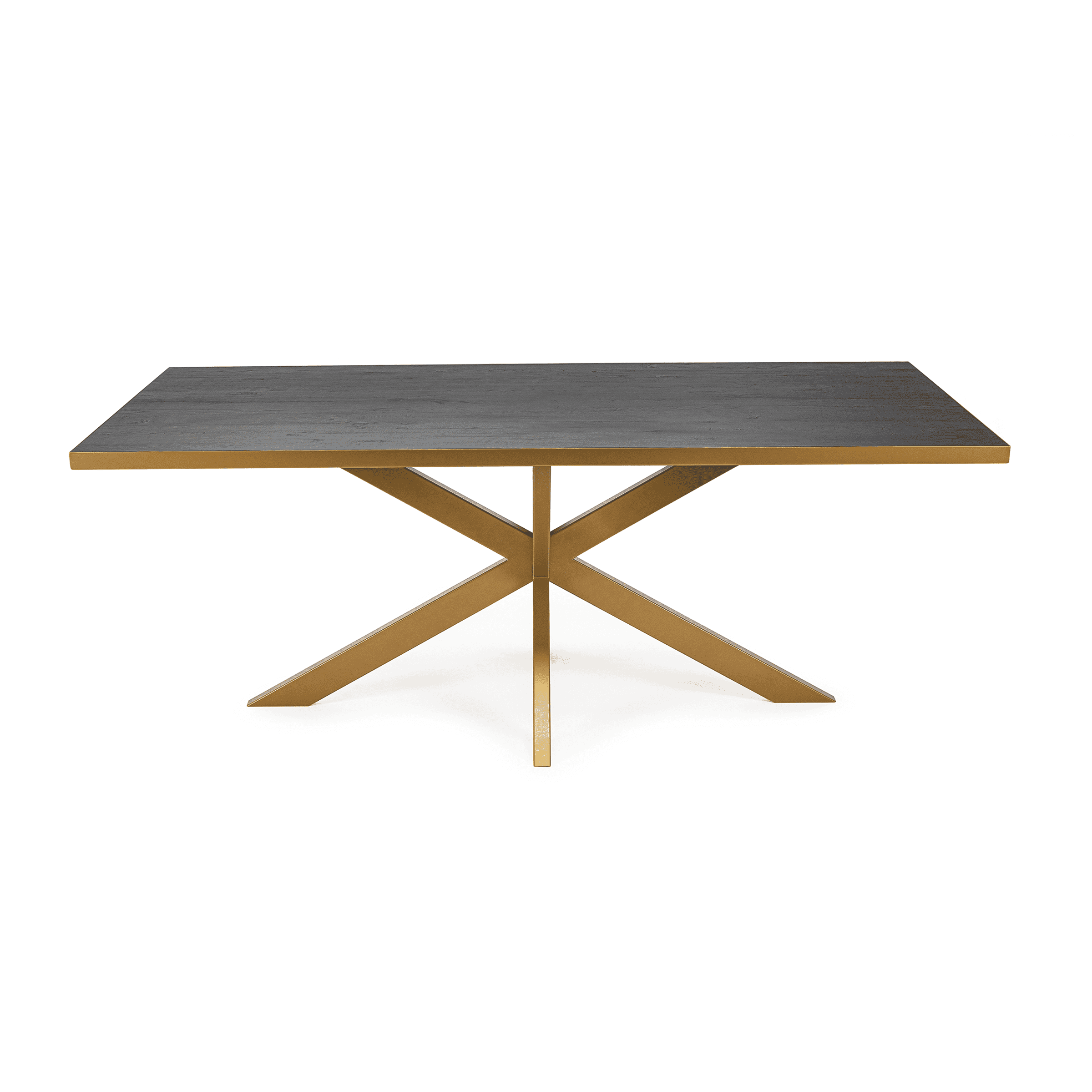 Stalux Eettafel Gijs - goud / zwart eiken