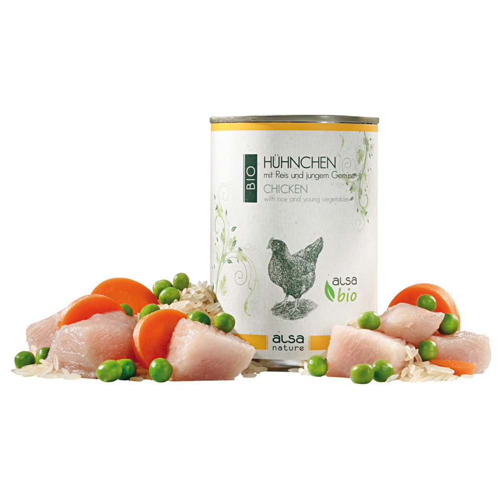 alsa-nature BIO Kip met rijst en jonge groenten, 400 g, Aantal: 400 g