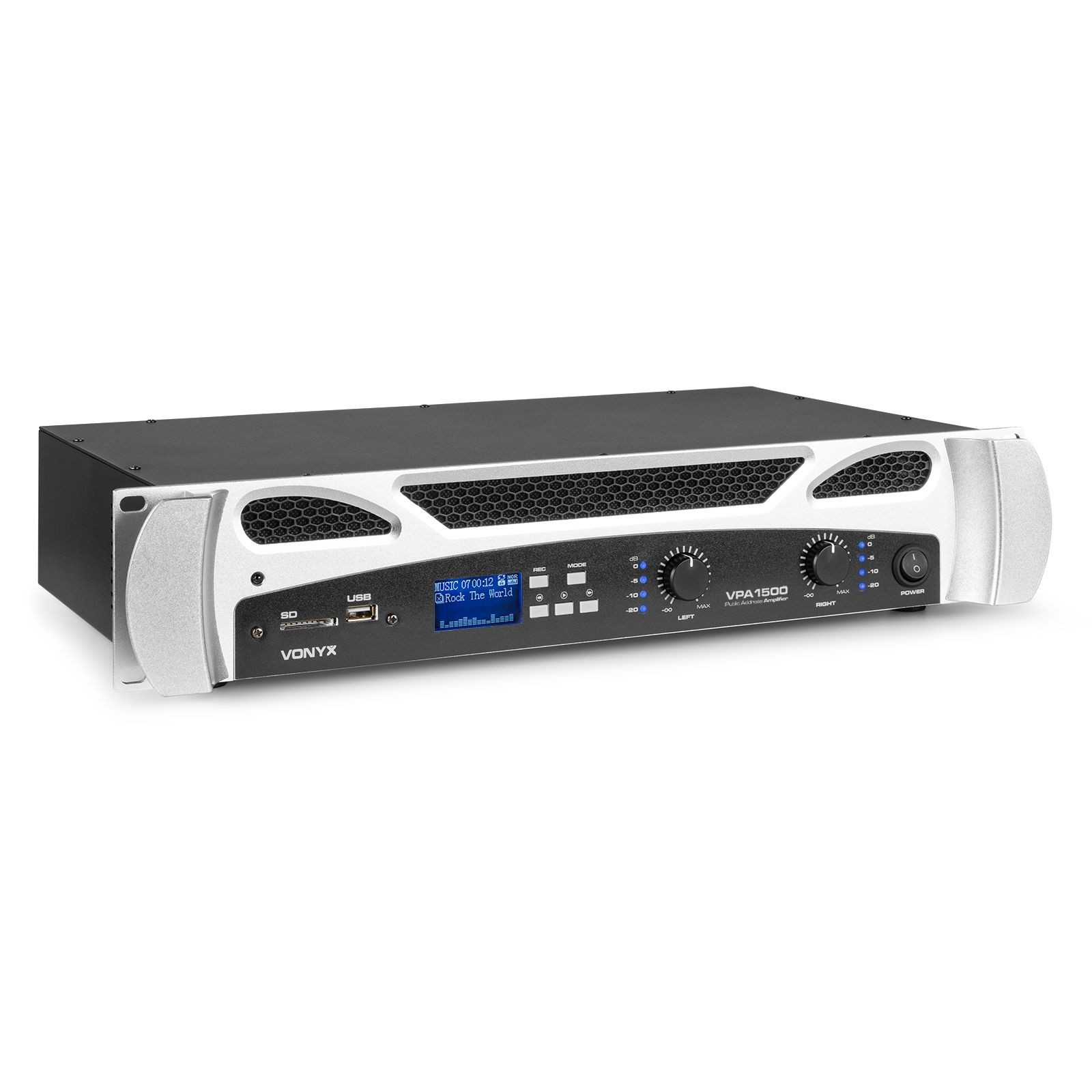 Vonyx VPA1500 versterker 2x 750W met Bluetooth en mp3 speler