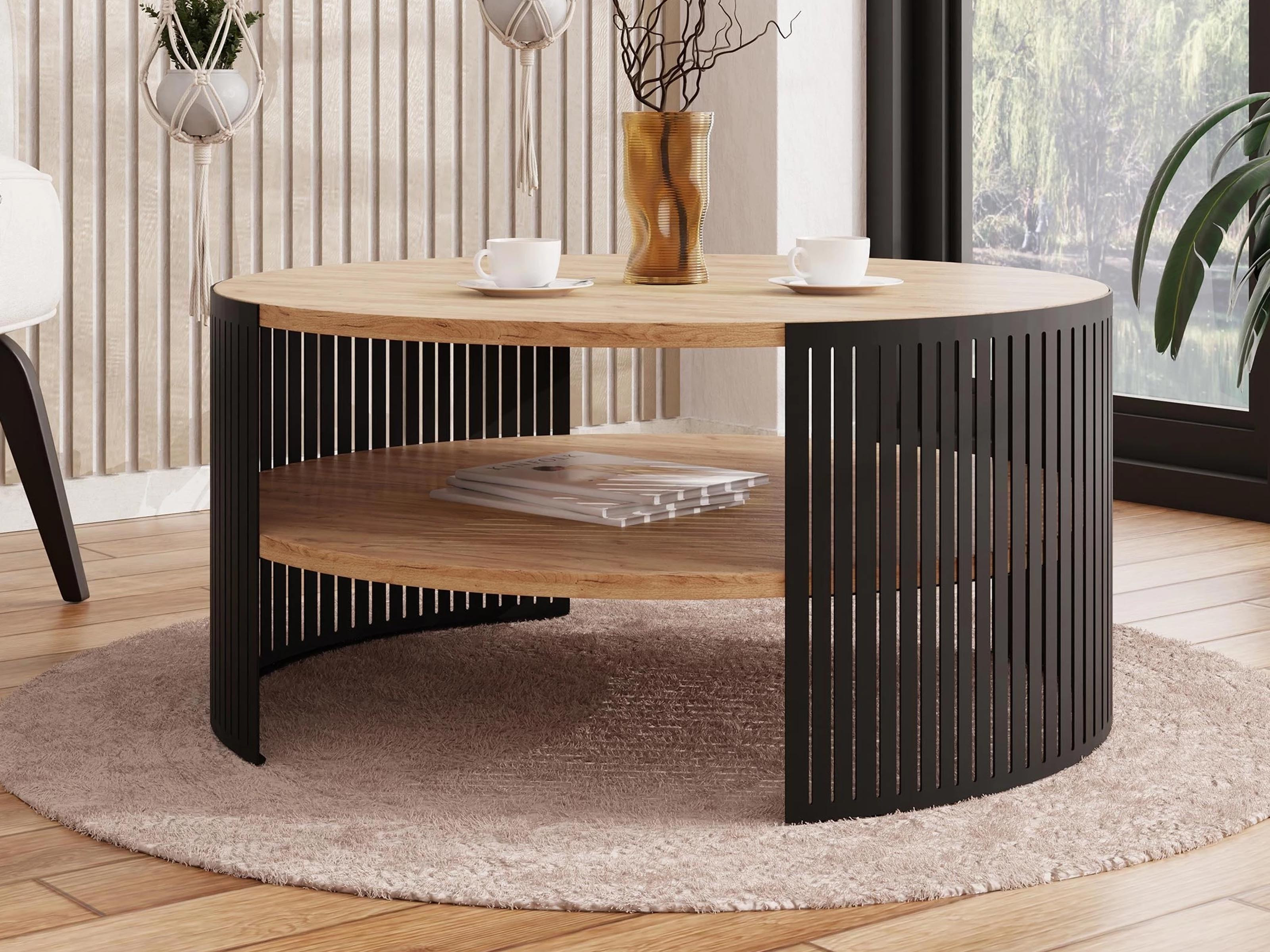 Ronde salontafel ZINZARA ⌀ 75 cm artisan eik