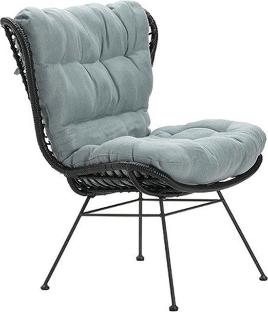 Libelle relax fauteuil black rotan en mint grey - Garden Impressions