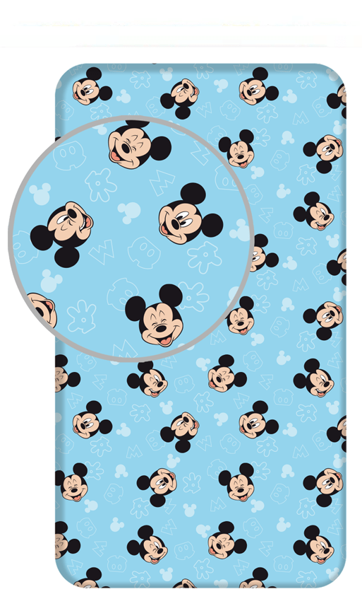 Mickey Mouse Hoeslaken blauw -Eenpersoons - 90 x 200 cm