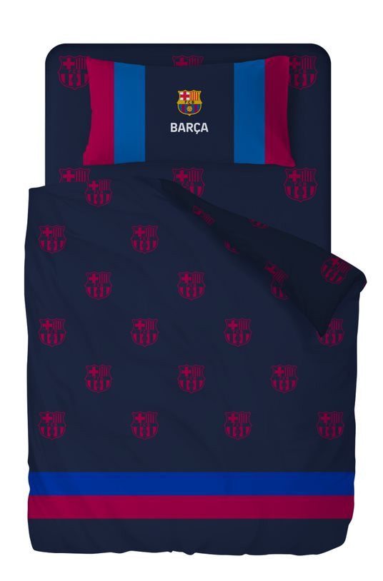 Fc Barcelona Dekbedovertrek logo&apos;s 220 x 220 cm (Kussensloop 45 x 155 cm)