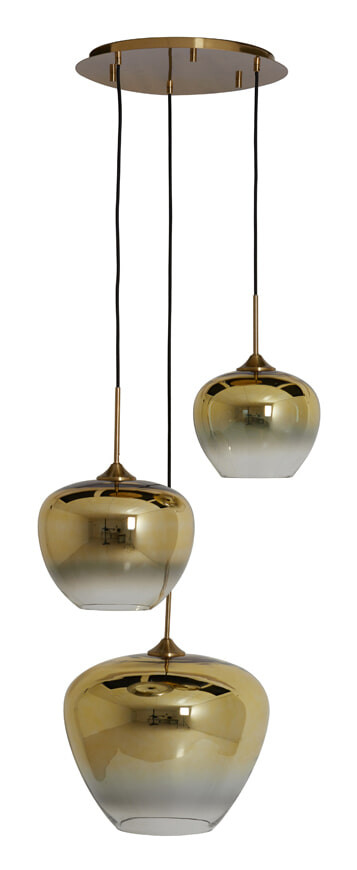 Light & Living Hanglamp 'Mayson' 3-lamps, kleur Goud