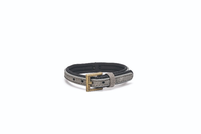 Beeztees Balacron Ax kunstleer grijs halsband hond 24-30cm x 10mm