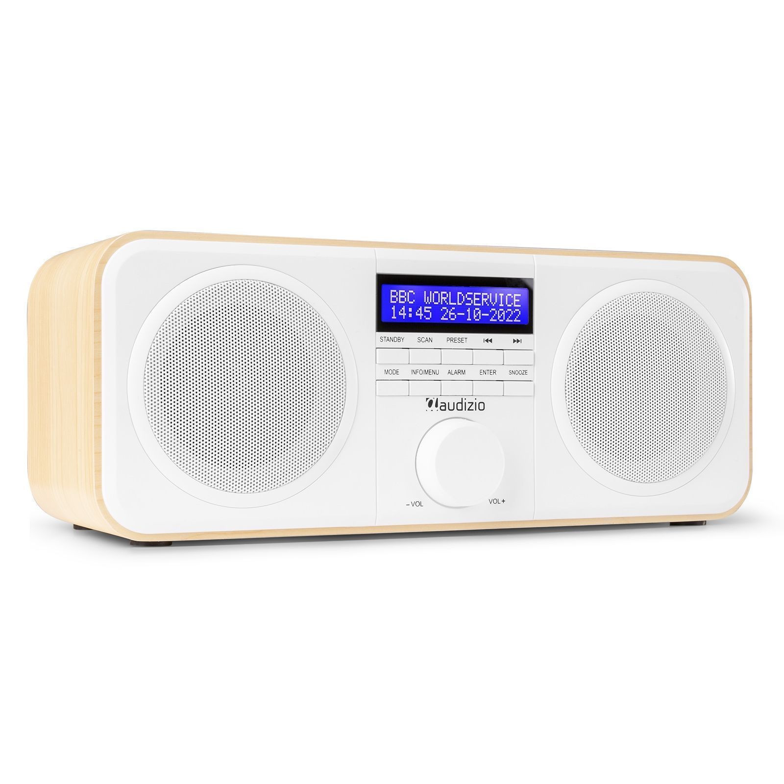 Retourdeal - Audizio Novara stereo FM en DAB radio - 40W - Wit