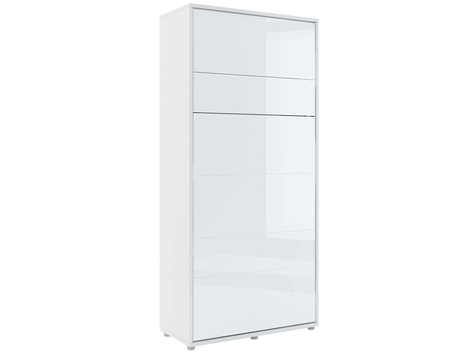 Opklapbed CONCEPTION PRO 90x200 cm wit/glanzend wit (verticaal) zonder kasten