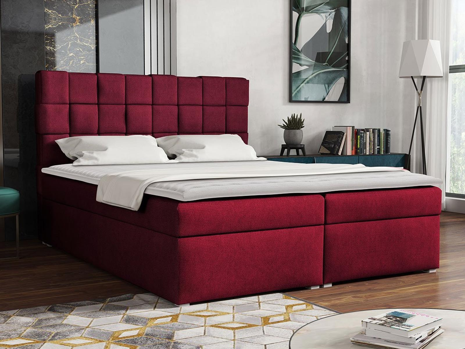 Boxspring MALMEDY 140x200 cm rood