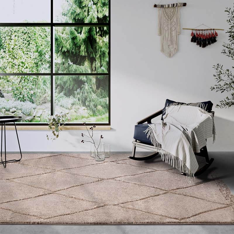 Vloerkleed Perrotin Beige - Elle Decoration Gallery - 120x170 cm - Rechthoek - Dekbed-Discounter.nl