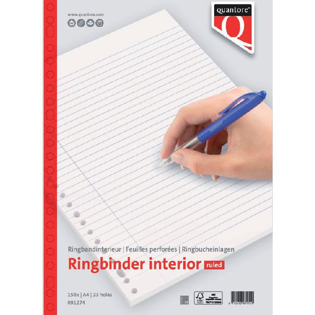 Interieur Quantore A4 23-rings lijn 150vel | 5 stuks