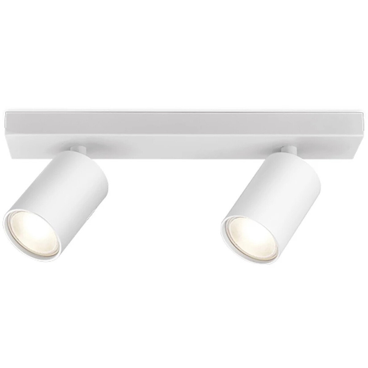 LED Plafondspot - Brinton Betin - GU10 Fitting - 2-lichts - Rond - Mat Wit - Kantelbaar - Aluminium - Philips - CorePro 840 36D - Dimbaar - 10W - Natuurlijk Wit 4000K