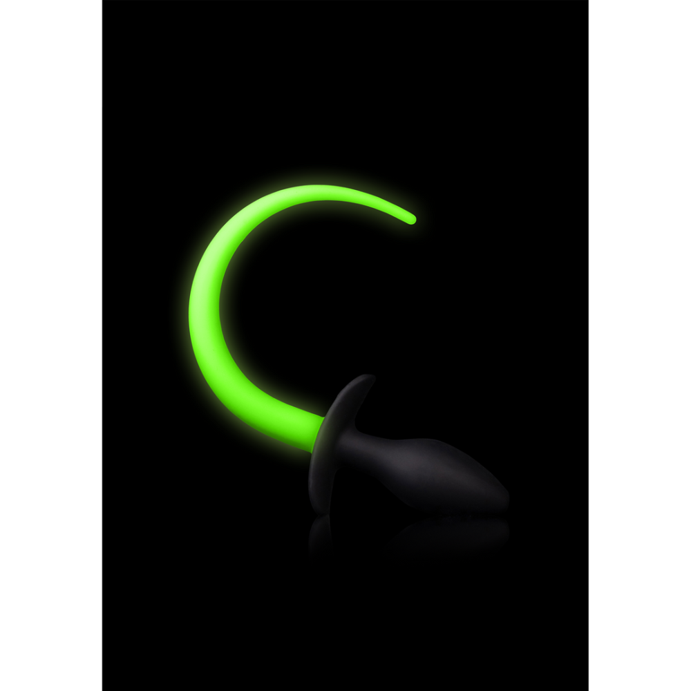 Ouch! by Shots Puppy Tail Plug - Glow in the Dark