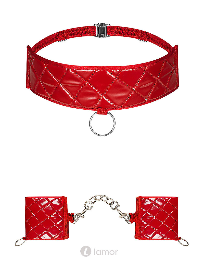 * OBSESSIVE Rode Choker en handboeien Hunteria