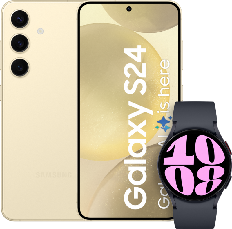 Samsung Galaxy S24 128GB Geel 5G + Galaxy Watch 6 Zwart 40mm