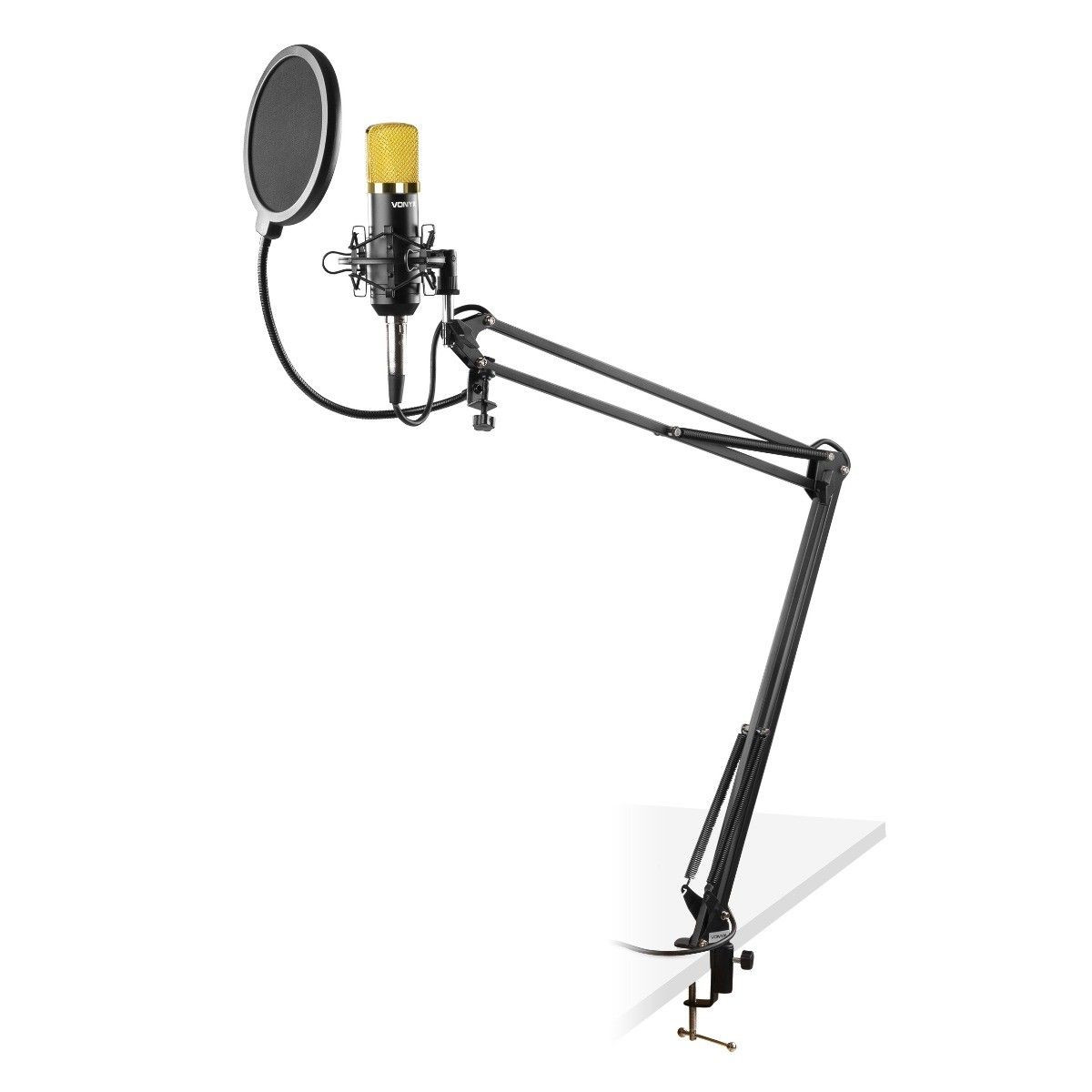 Vonyx CMS400B Studiomicrofoon met broadcast arm en popfilter