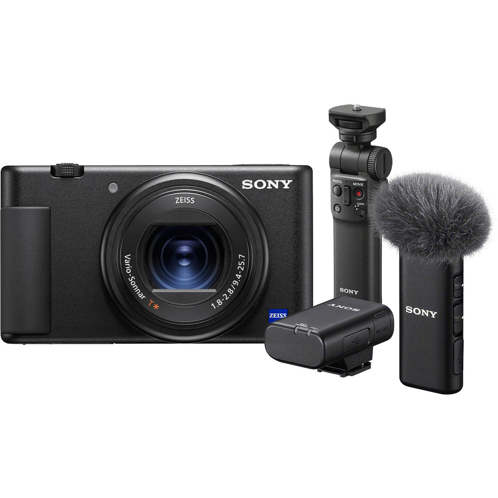 Sony ZV-1 Vlog + GP-VPT2BT Grip + ECM-W2BT Microfoon