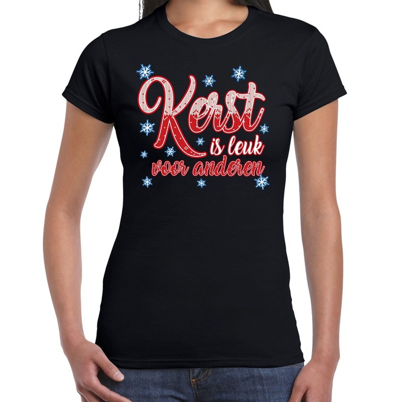 Fout kerstshirt zwart kerst is leuk voor anderen voor dames