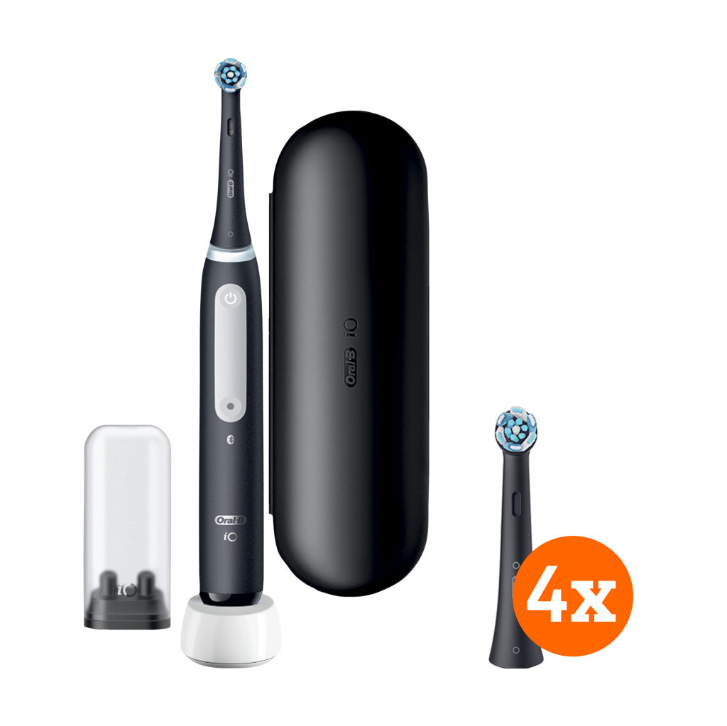 Oral-B iO 4N Black + iO Ultimate Clean opzetborstels (4 stuks)