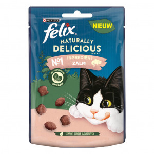 Felix Naturally Delicious met zalm kattensnoep 4 x 50 g