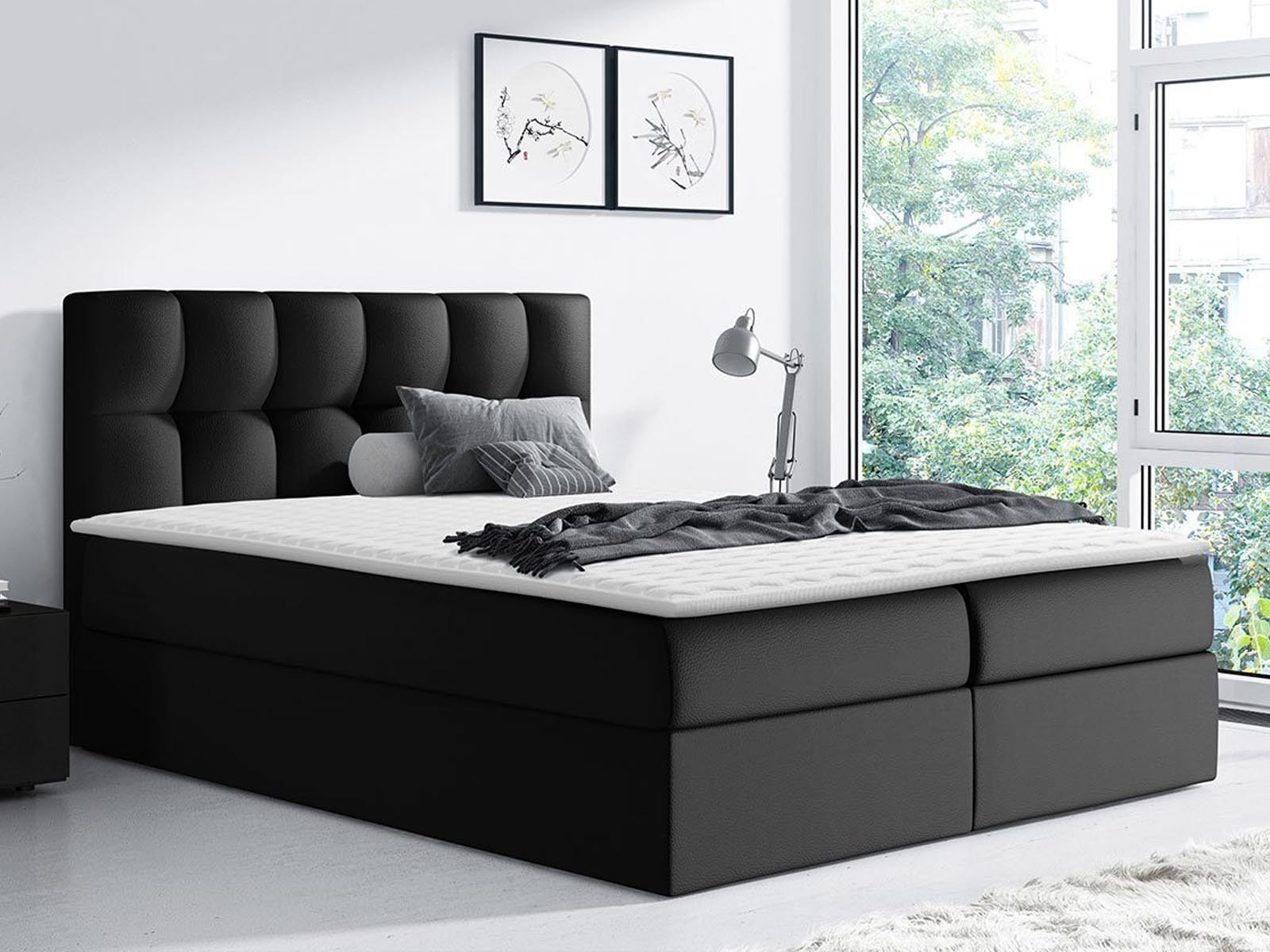 Boxspring RINNA 160x200 cm zwart