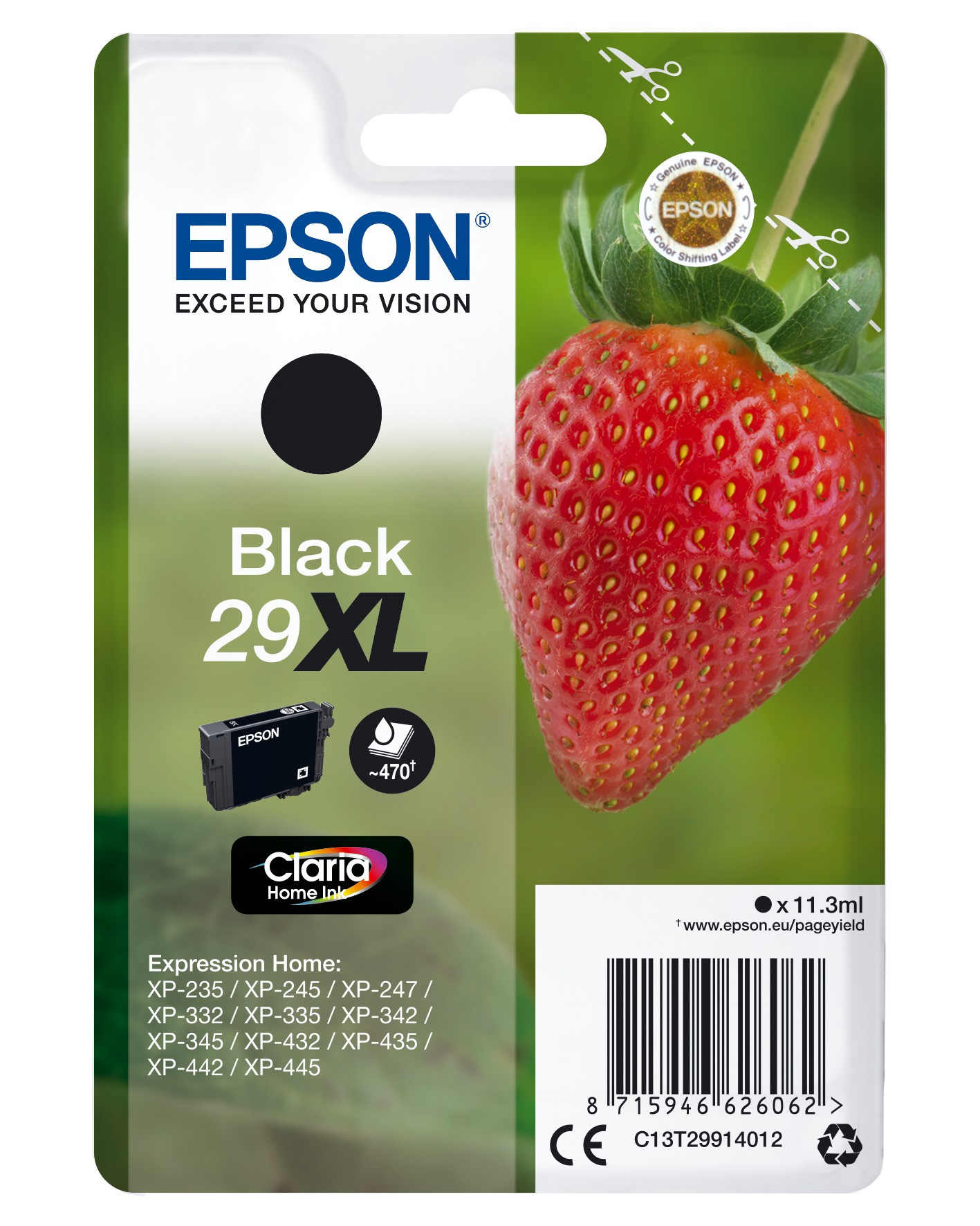 Epson 29XL - Aardbei Inkt Zwart