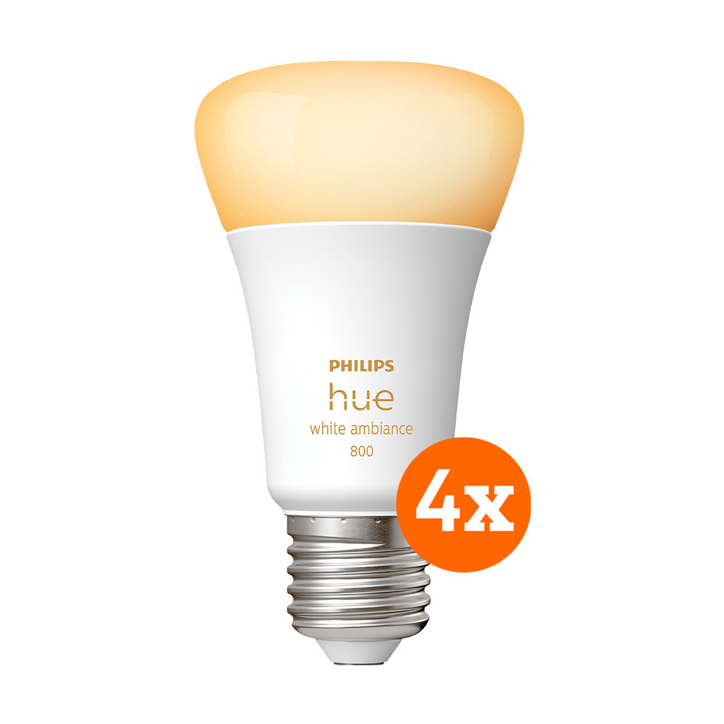 Philips Hue White Ambiance E27 800lm 4-pack