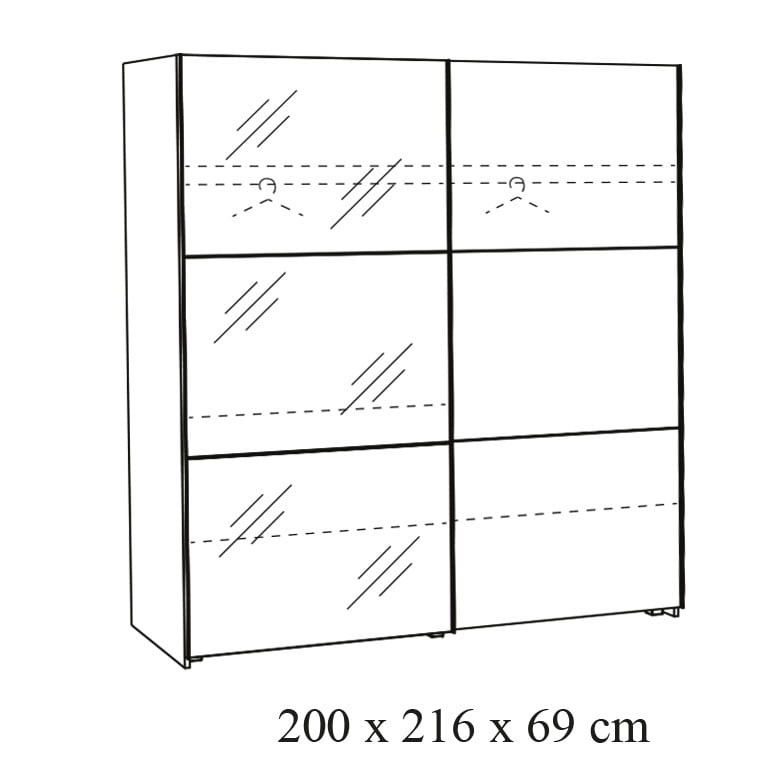 Twee-deurs schuifdeurkast Andante-W20