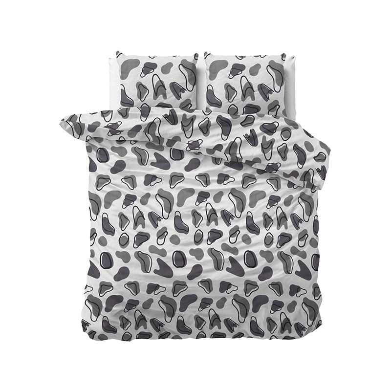 Dekbedovertrek Lamar - Lits-Jumeaux (240x220 cm) - Grijs Polyester-katoen - Dessin: Patroon - Sleeptime Elegance - Dekbed-Discounter.nl