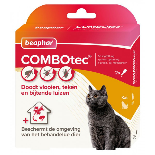 Beaphar Combotec antivlomiddel kat 2 x 2 pipetten