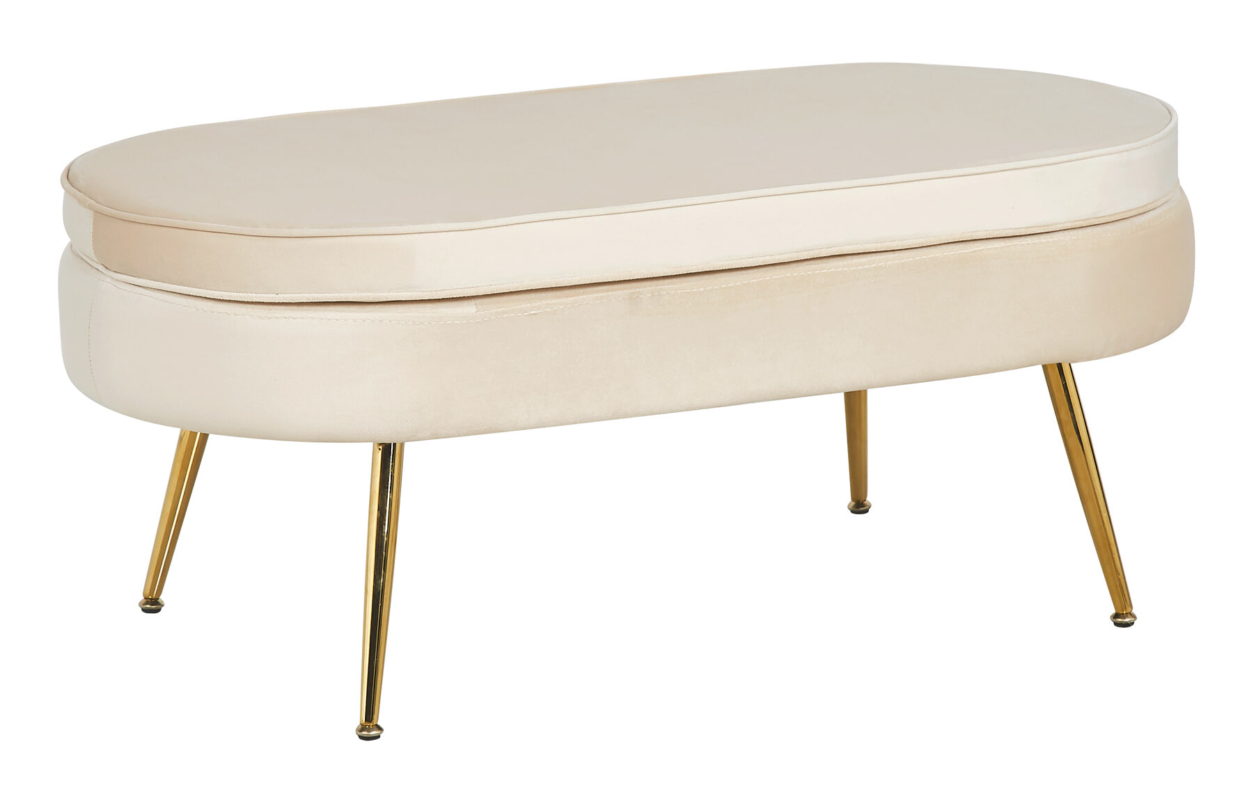 Artistiq Hocker Loulou Velvet - Beige - Ovaal