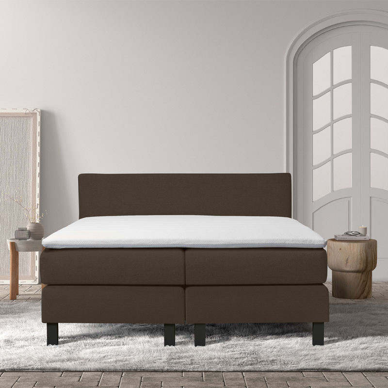 2-Persoons Boxspring Cloud Relax - Deluxe - Beige 160x210 cm - Pocketvering - Inclusief Topper - Dekbed-Discounter.nl