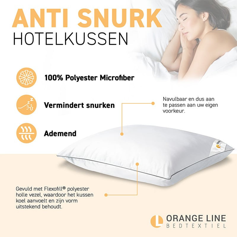 Hoofdkussen Hotel - Anti-Snurk - Geschikt Voor Zij- En Rugslapers - Dekbed-Discounter.nl