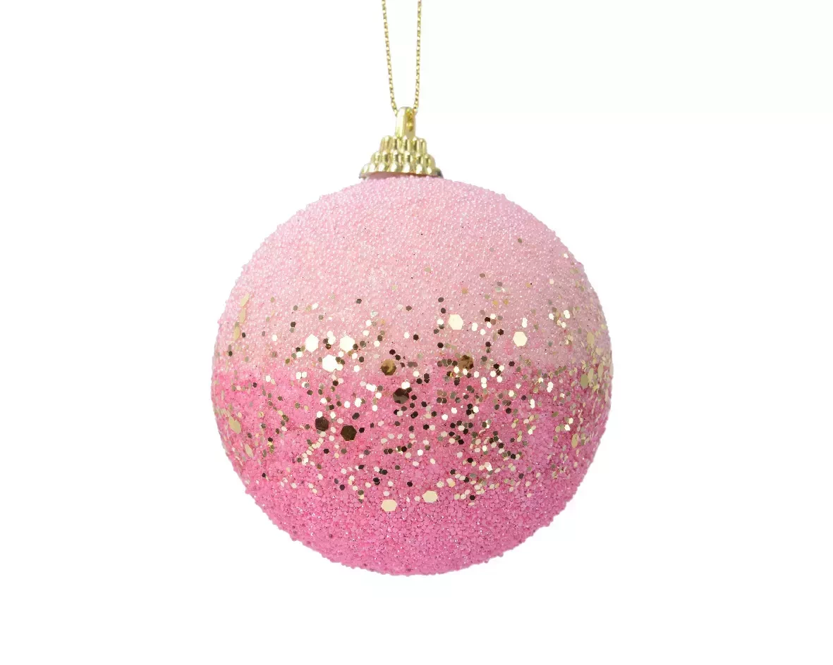 Roze foam kerstbal