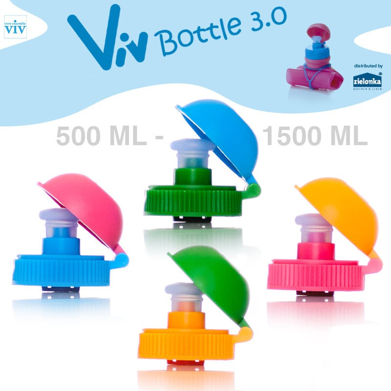 Draaidop met afsluitbare trektuit voor 500 tot 1500 ml Viv Bottle 3.0 - Reserveonderdeel Blauw