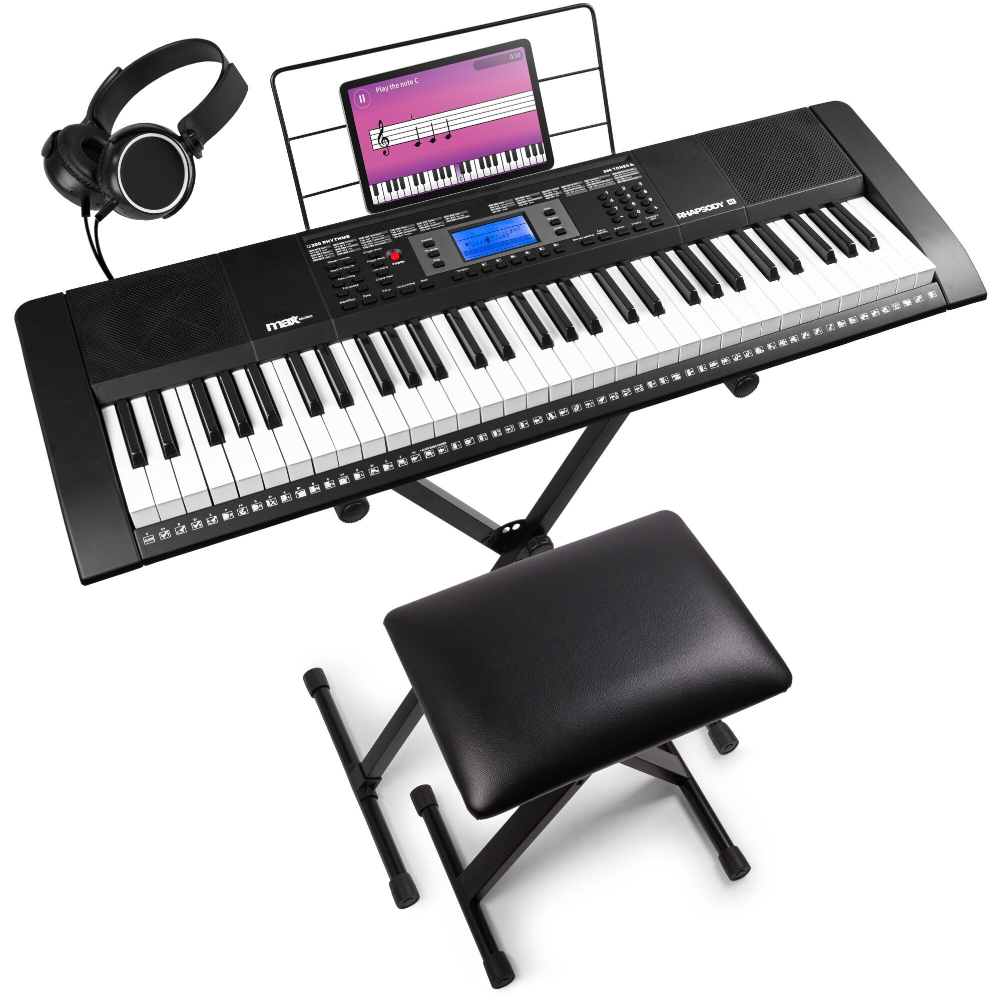 MAX Rhapsody61 complete keyboardset met bankje, standaard en