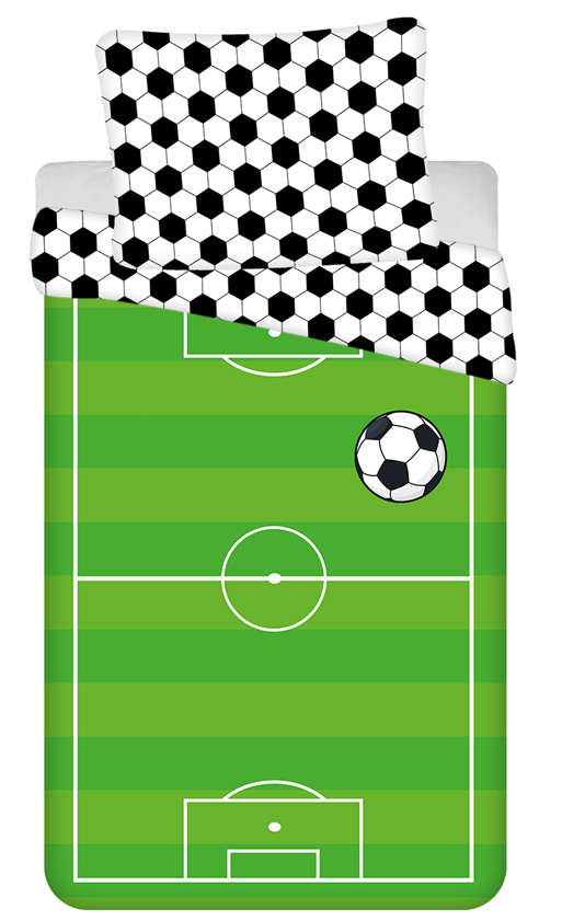 Voetbal Dekbedovertrek veld - Eenpersoons - 140 x 200 cm - Groen