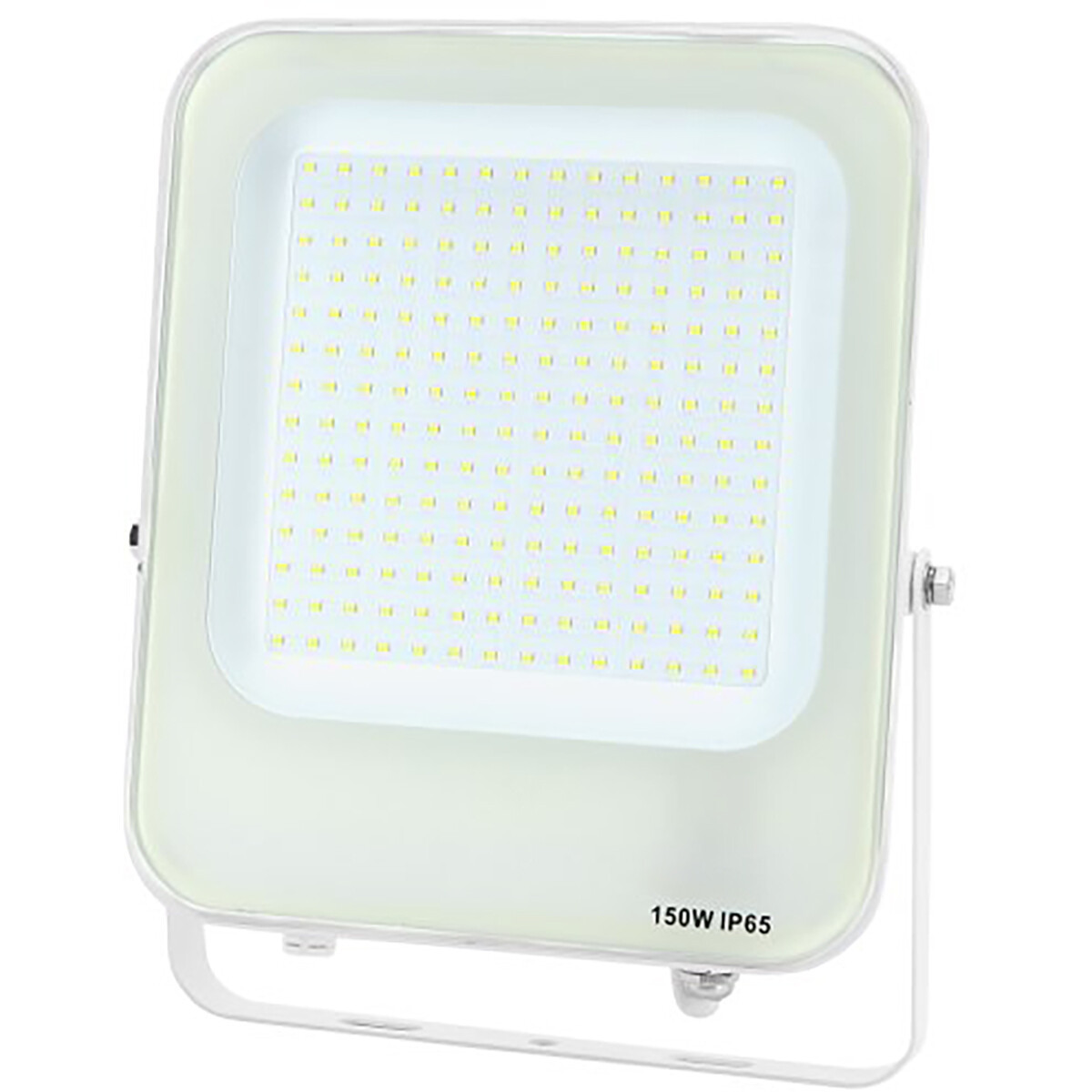 LED Bouwlamp - LED Schijnwerper - Aigi Rekan - 150 Watt - Helder/Koud Wit 6500K - Waterdicht IP65 - Rechthoek - Mat Wit - Aluminium