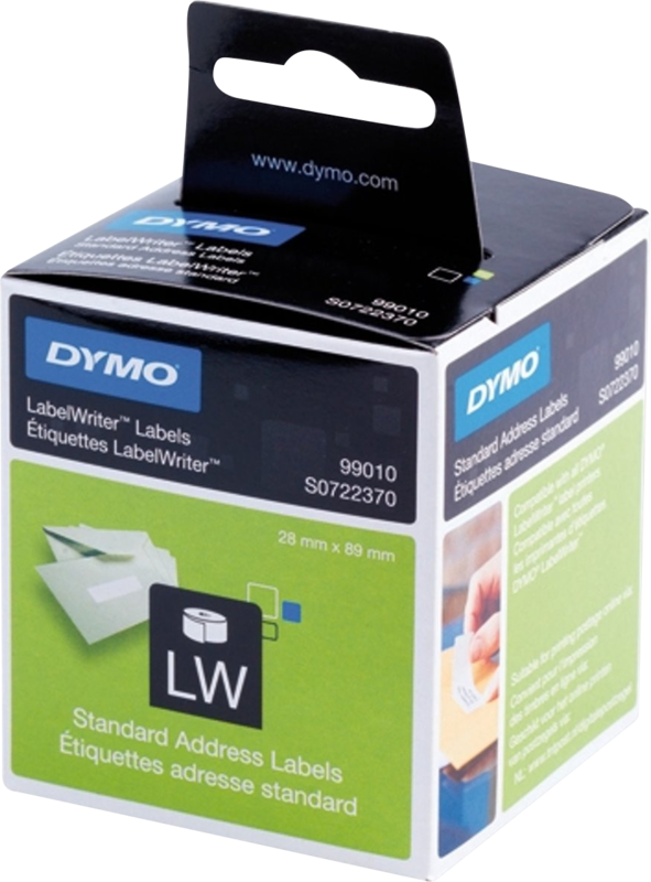 DYMO Authentieke LW Adreslabel Wit (28 x 89 mm) 2 Rollen