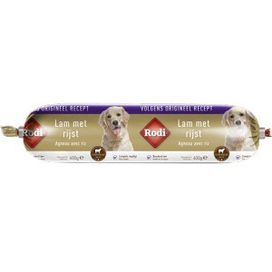 Rodi Worst lam met rijst voor de hond 18 x 400 g