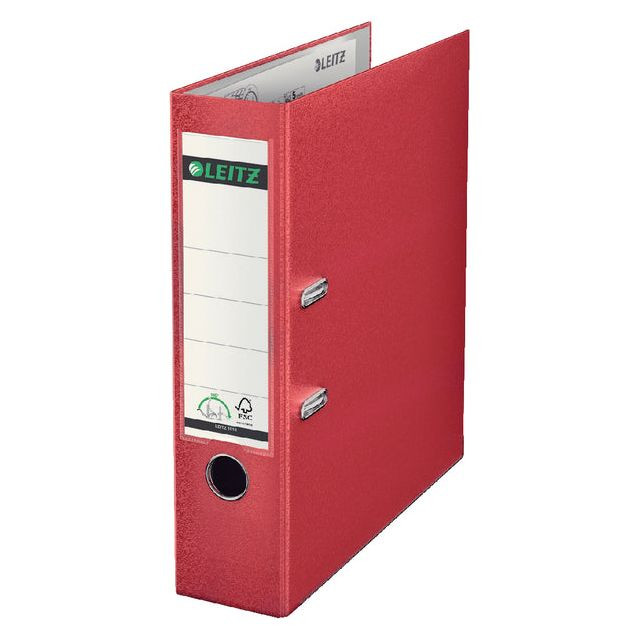 Ordner Leitz A4 80mm PP rood | 20 stuks