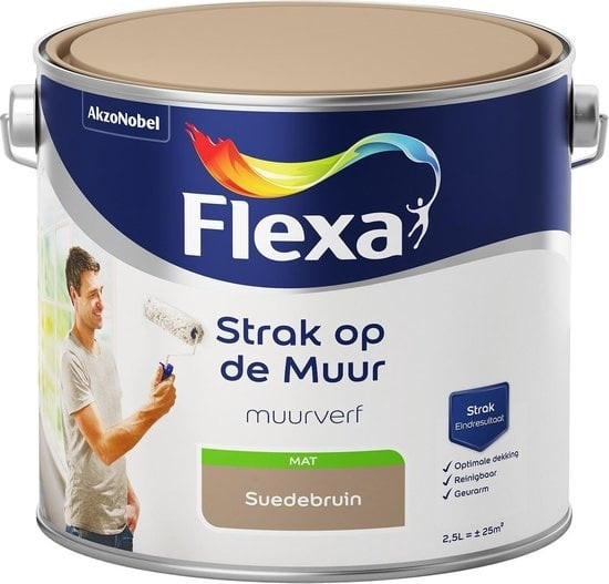 Flexa Strak op de Muur Muurverf - Mat - 2,5 liter - Suede