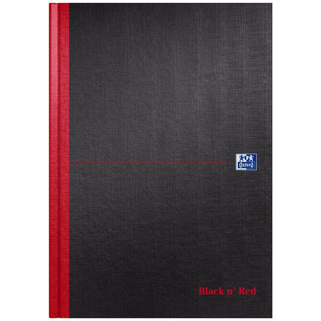 Notitieboek Oxford Black n&apos; Red A4 96vel blanco zwart | 5 stuks