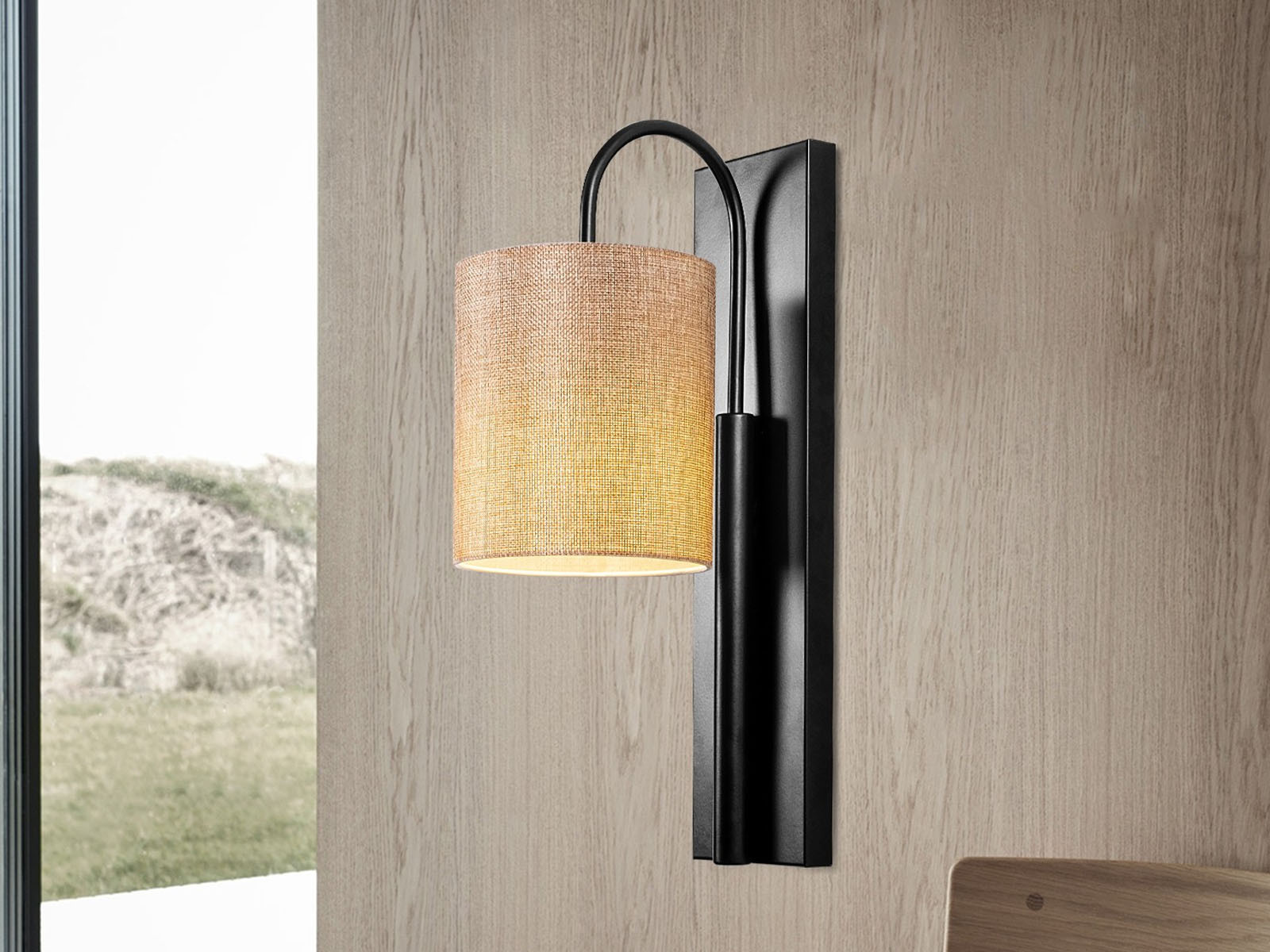 Wandlamp BASTOS 1 lamp zwart