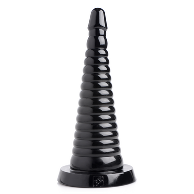 XR Brands Giant Ribbed Anal Cone - Black