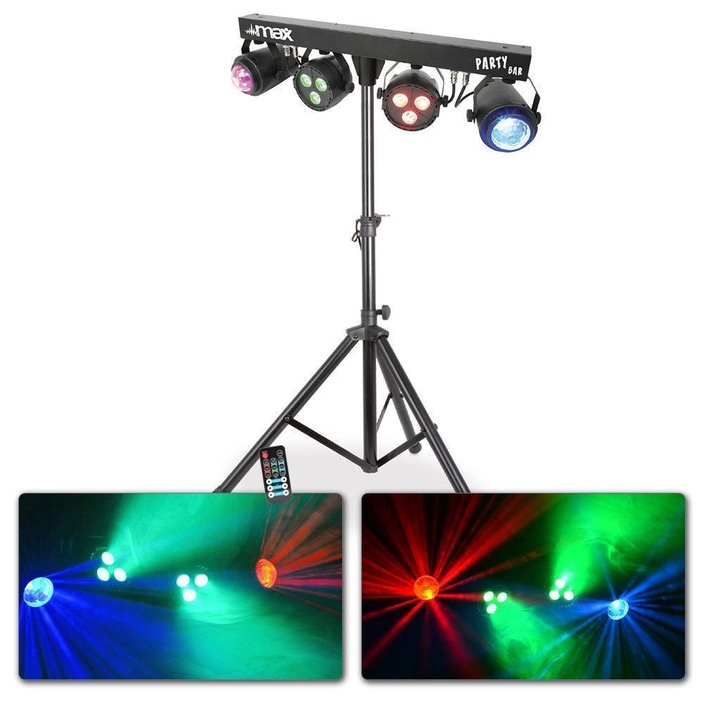 Retourdeal - MAX PartyBar1 met 2x RGBW LED spot en 2x Jellymoon incl.