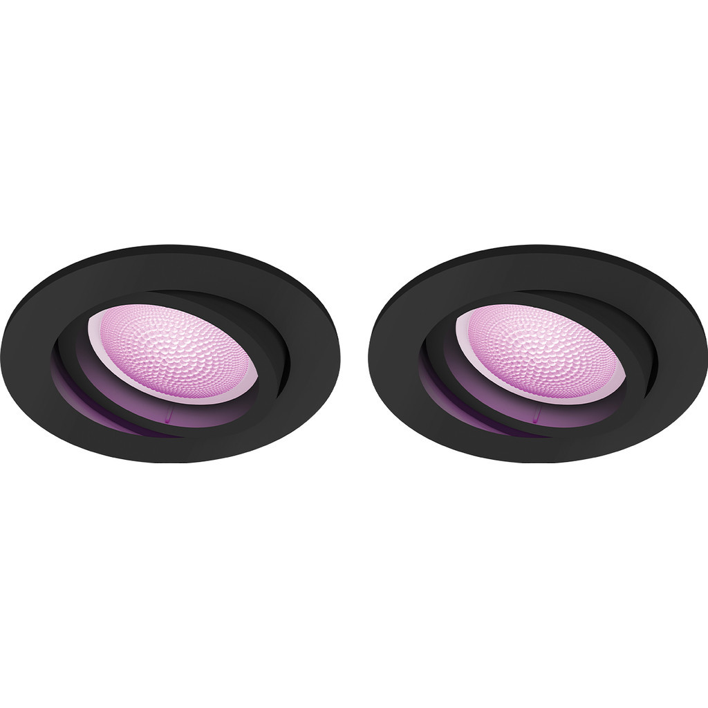 Philips Hue Centura inbouwspot White & Color rond Zwart 2-pack