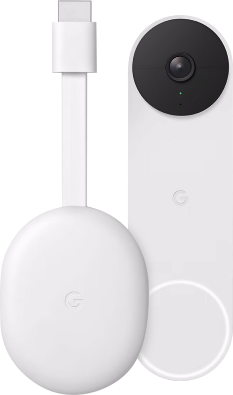 Google Chromecast 4K met Google TV + Google Nest Doorbell