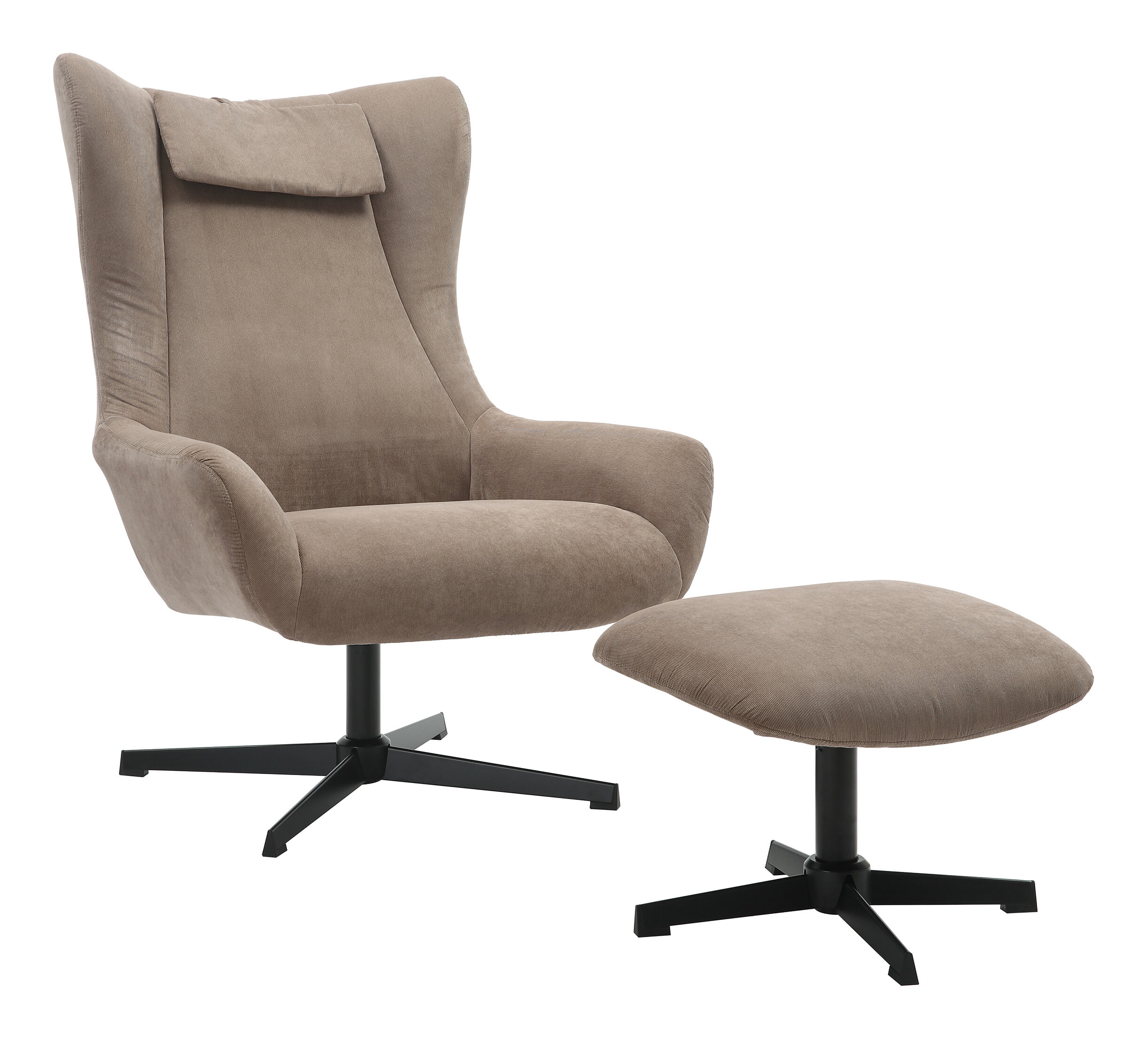 Artistiq Draaifauteuil Mendy Met hocker, Rib